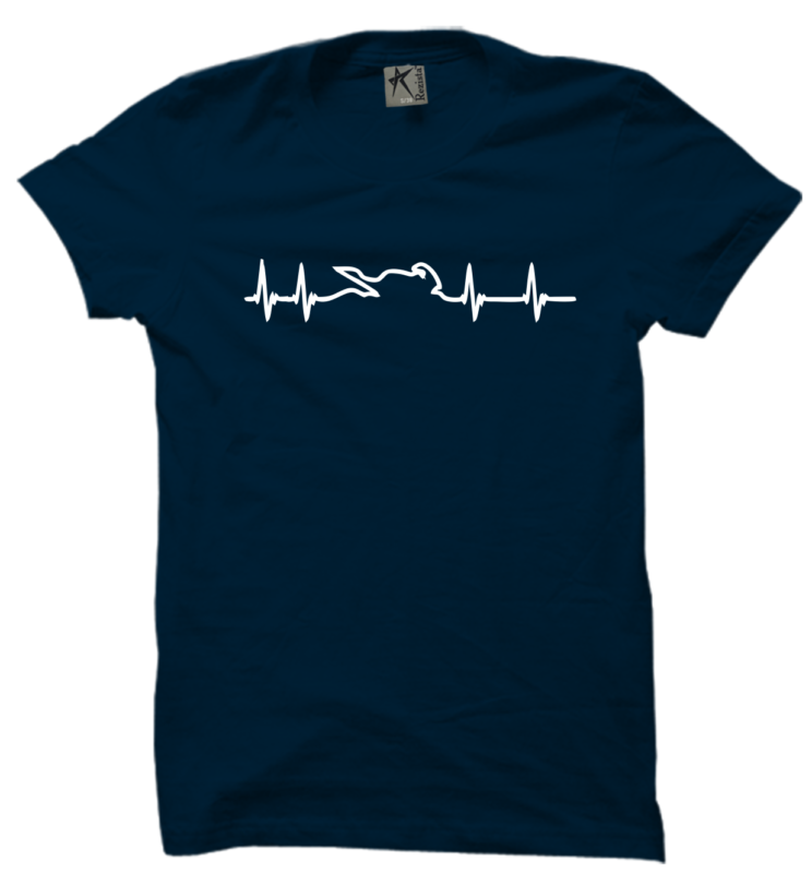 Biker Heart Beat Navy Customized T Shirts Hoodies Sports Jerseys And Accessories 4505